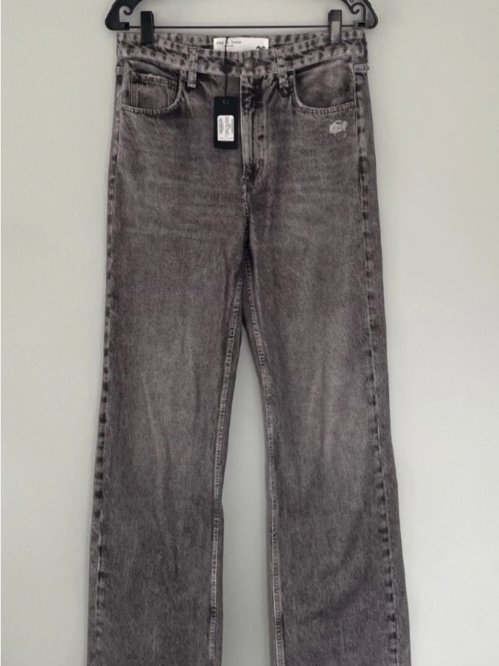 rag & bone Womens Grey Straight-Leg Jeans
